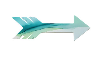 Teal arrow watercolor painting graphic design element Isolated on white background Bohemian style decor