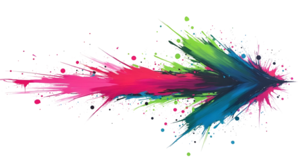 Colorful arrow graphic design element paint splash effect Vector illustration Modern art style Isolated on white background