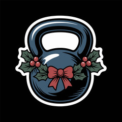 Christmas Kettlebell with Holly Bow
