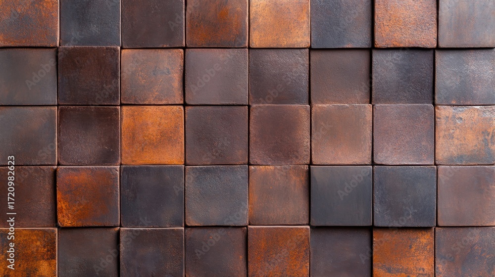 Poster warm-toned brickwork with worn surfaces and subtle gradients in brown and rust.