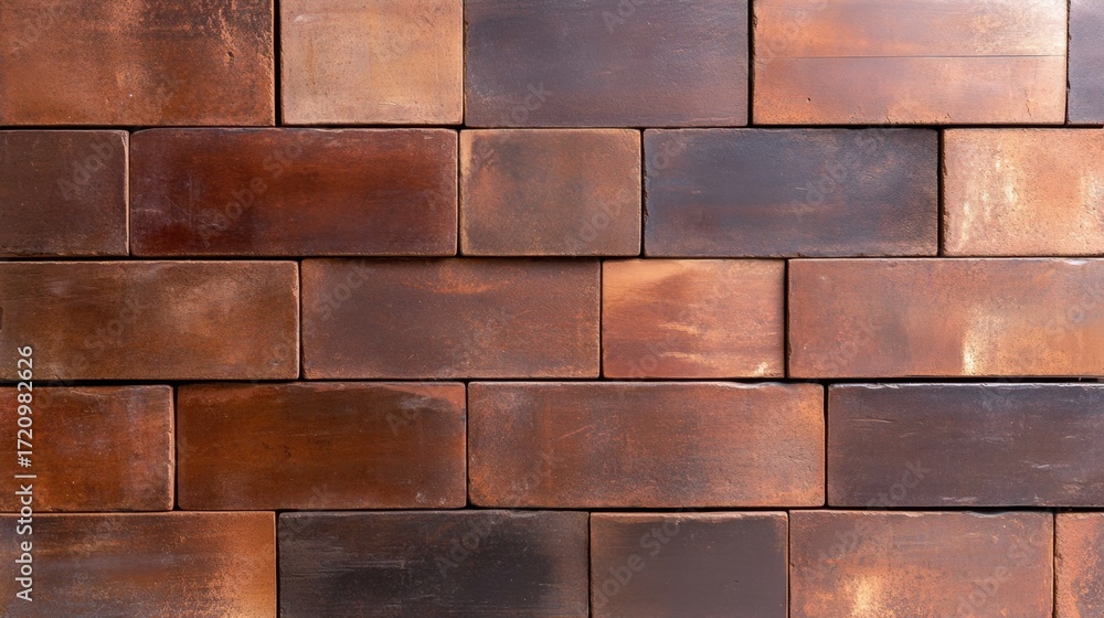 Poster warm-toned brickwork with worn surfaces and subtle gradients in brown and rust.