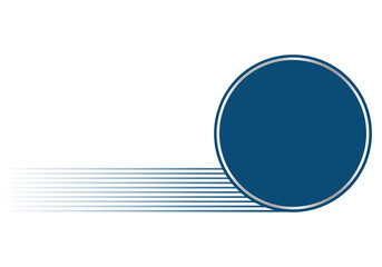 Creative Premium Blue Circular Text Frame with Horizontal Lines Isolated on Transparent Background – Modern Label, Badge, or Banner Design Template