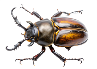 Stag beetle with large mandibles on white background isolated on a transparent background