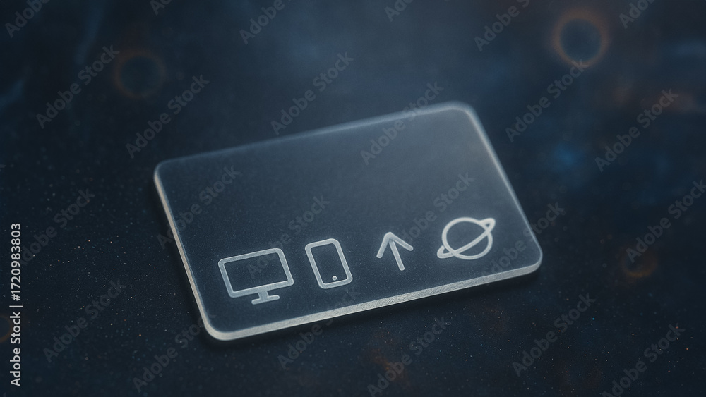 Poster a sleek, modern data card showcases a minimalist array of digital symbols, representing connectivity