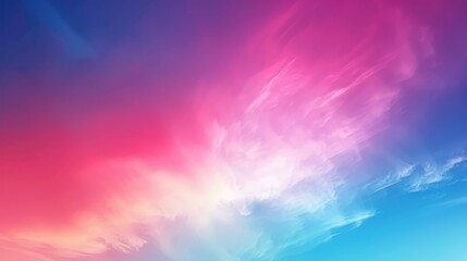 A vibrant, colorful abstract sky with hues of pink, purple, and blue, featuring a mix of clouds and streaks of light.