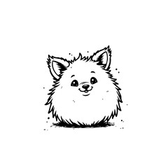 Whimsical fluffy animal illustration evoking lightheartedness and simple joy through minimalist