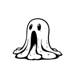 Whimsical ghostly illustration evokes playful spooky fun with a cute spectral character and