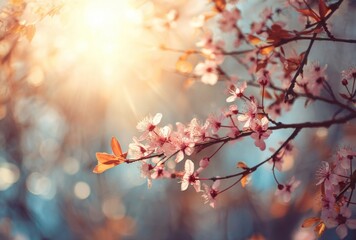 Cherry Blossoms in Sunlight - Spring Bloom