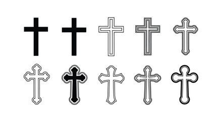 Collection of christian cross symbols