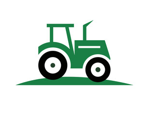 Green tractor isolated on white background farm vehicle illustration