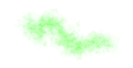 Light green to dark green smoke texture with transparent background template or mockup for visual projects