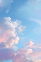 Fototapeta premium Pastel Sky With Clouds Background