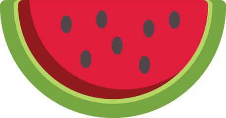 Fresh watermelon slice isolated on white background, representing summer, freshness, and healthy eating