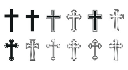 Collection of christian cross symbols