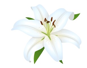 Detailed illustration of a white lily