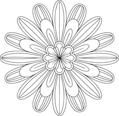 Fototapeta premium Easy Mandala Coloring Page for Kids and Beginners – Fun Relaxing Activity