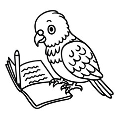 Colorful parrot sitting on a branch vector illustration