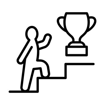 Step up icon. At the top of the stairs is a trophy.