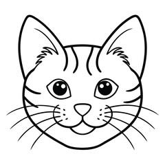 Fototapeta premium Black smiling cartoon black cat vector illustration