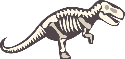 Tyrannosaurus rex skeleton walking on white background © anatolir