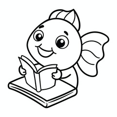 cartoon character happily reading a book