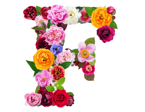 Creative Natural Flower Letter F for Unique Typography Collection