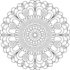 Floral Mandala Coloring Page for Relaxation and Mindfulness
