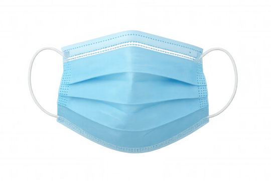 Medical surgical face mask protecting against virus spread, disease, and pandemic on transparent background - Powered by Adobe