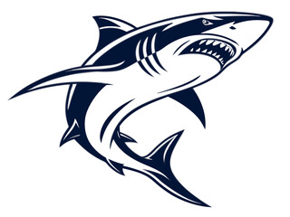 Obraz premium A dynamic, stylized illustration of a shark.