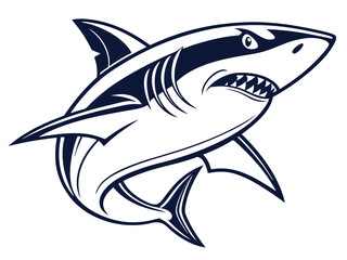 Fototapeta premium A dynamic, stylized illustration of a shark.