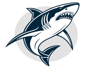 Fototapeta premium A dynamic, stylized illustration of a shark.