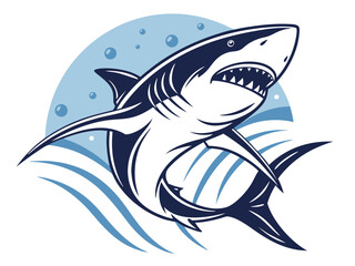 Obraz premium A dynamic, stylized illustration of a shark.