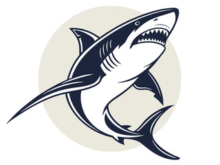 Fototapeta premium A dynamic, stylized illustration of a shark.