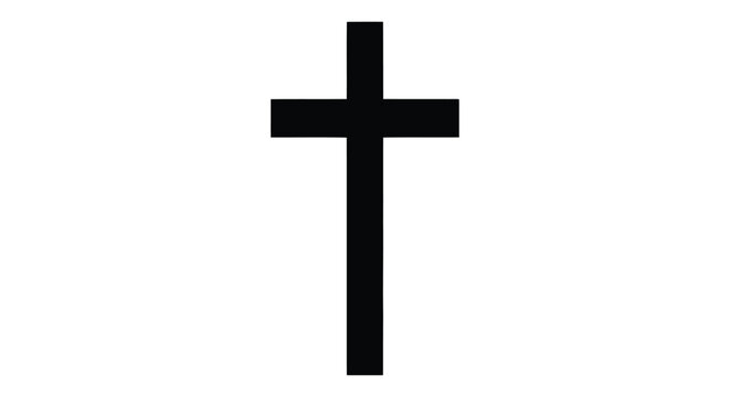 A simple black cross for religious purposes