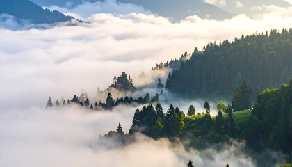 Misty mountain range at sunrise (2)