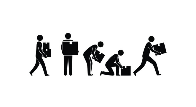 Stick figure showing proper lifting techniques