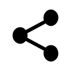 Black Share Icon with Two Connected Nodes Symbolizing Social Media Connectivity