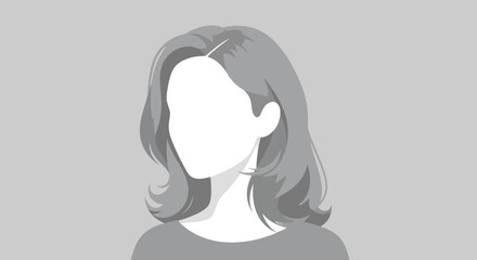 Illustration of a womans silhouette with gray hair