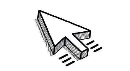 Illustration of a cursor arrow pointing to the right
