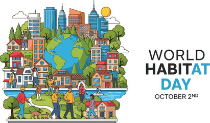 Celebrate World Habitat Day with vibrant city and nature