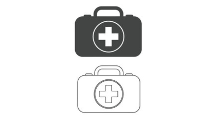 First aid kit icon, medical assistance symbol