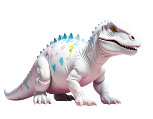 Minimalist Surreal Dinosaur with Bright Paint