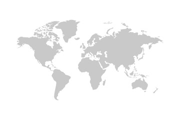 Fototapeta premium World map stylized with dots on white background. Dotted world map with continents, North and South America, Europe and Asia, Africa and Australia