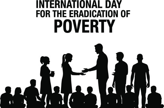 Silhouetted figures unite for poverty eradication awareness campaign