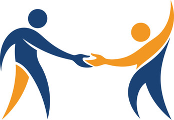 Dynamic partnership logo representing teamwork, success, and collaboration