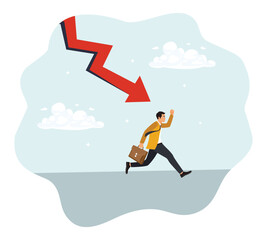 Fototapeta premium Entrepreneurs experience business failure with the decline of the stock market.