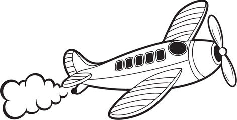 Retro Vintage Airplane Illustration – Classic Propeller Aircraft Vector Design for Posters and Aviation Lovers