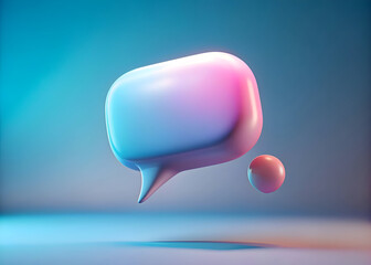 3D Render of a Speech Bubble. Communication and Digital Art