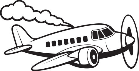 Cartoon Biplane with Banner – Fly High Kids Illustration Vector