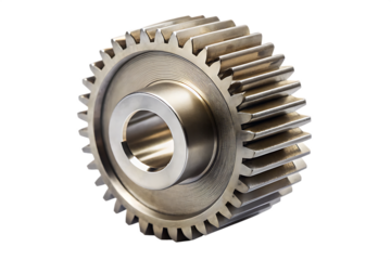 Metal Gear with Teeth and Inner Hub isolated on a transparent background cogwheel